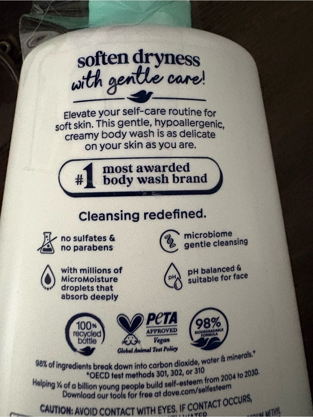 Dove Sensitive Hypoallergenic Body Wash with 24 hour lotion - Picture 5 of 6